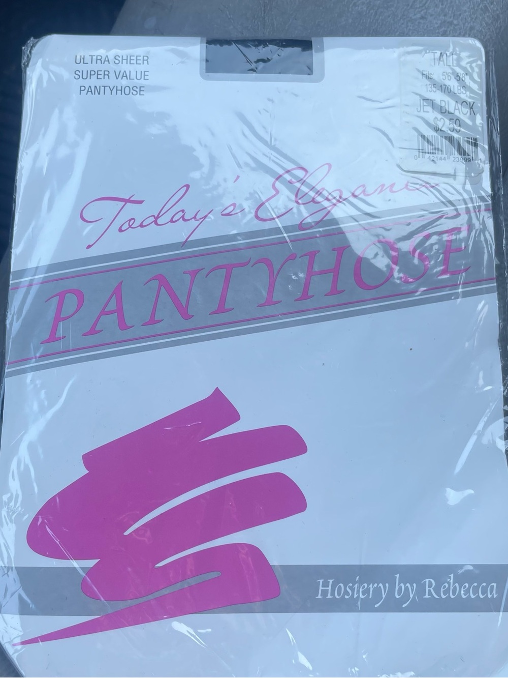 Today’s elegant jet black Pantyhose women’s size  tall medium